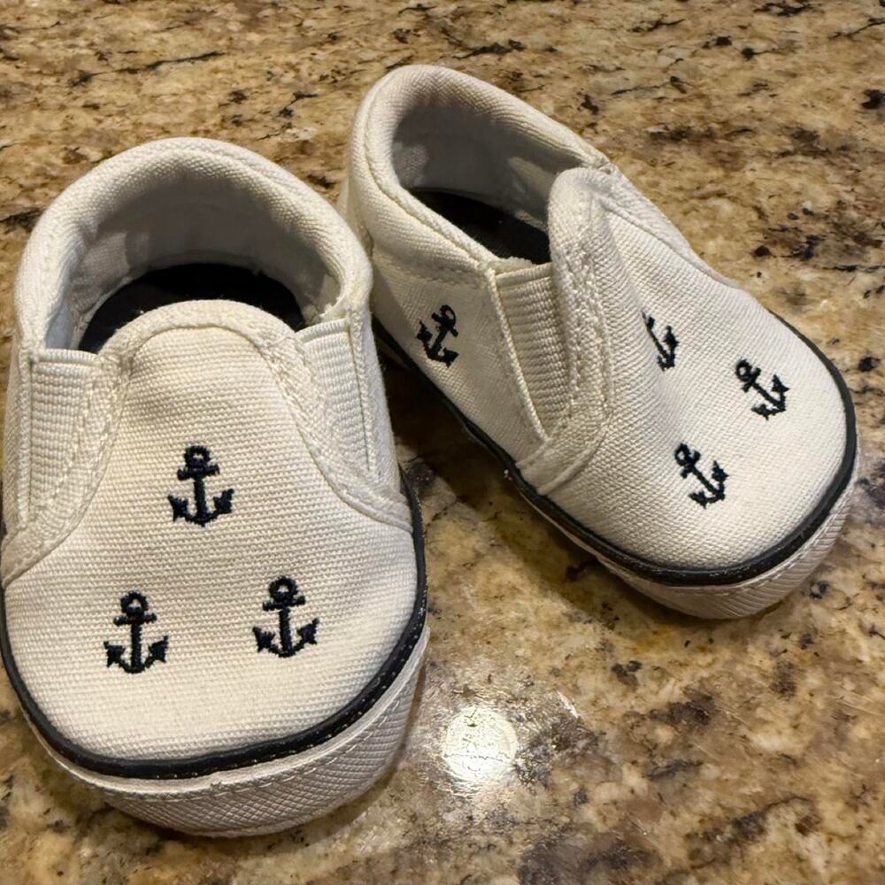 Ralph lauren baby white canvas shoes